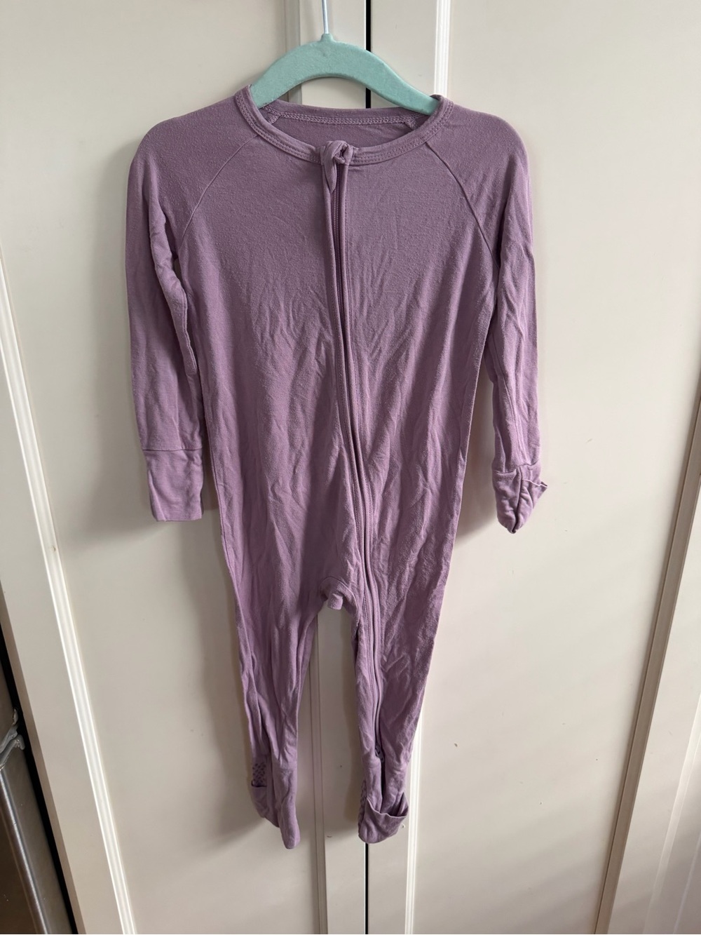Suzel 12-18m Kids Lavender One-Piece Zip Pajamas tencel
